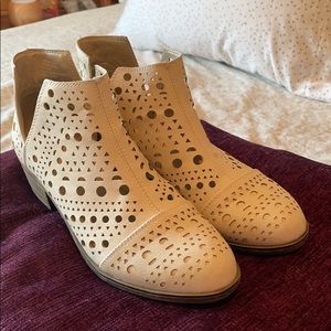 White ankle booties